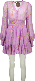 ByTimo Purple Lilac Mini Long Sleeved Dress In Plum Garden UK M