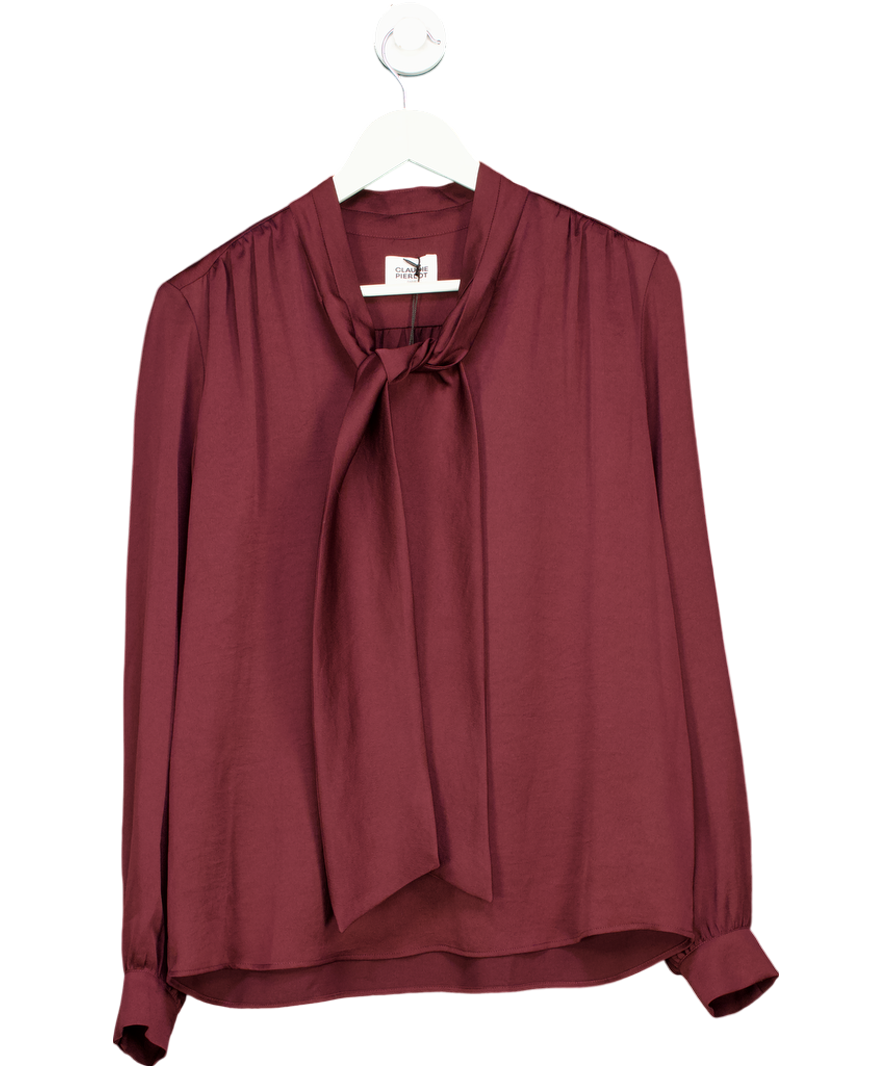 Claudie Pierlot Brown Blouse With Open Neck UK 10