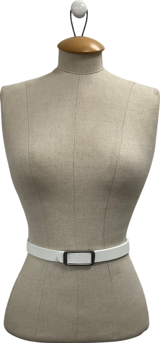 Goelia White Leather Belt UK S