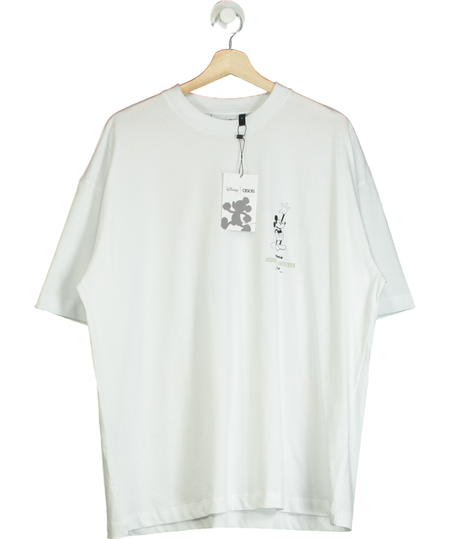 ASOS White X Disney Oversized T-shirt With Mickey And Friends Print UK M