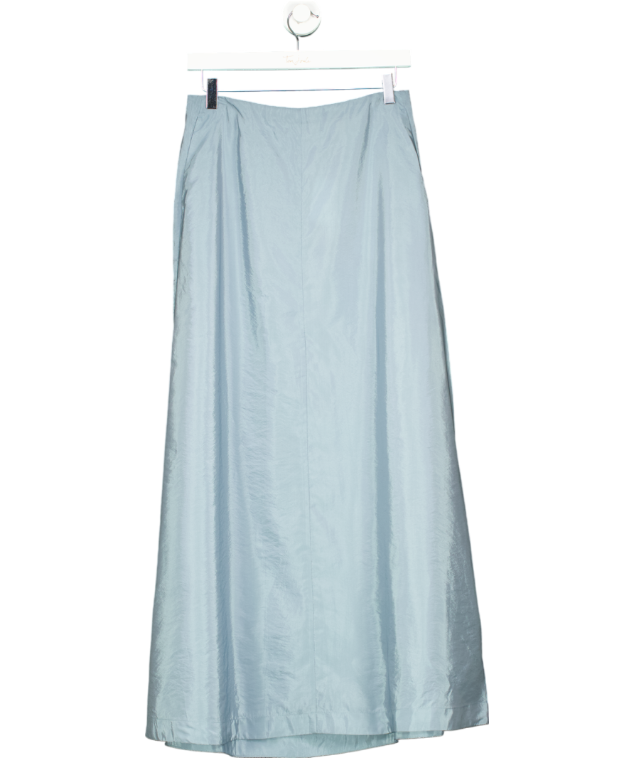 BY MALENE BIRGER New Season Dusky Blue Isoldas satin maxi skirt UK 10