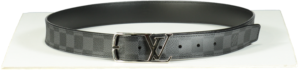 Louis Vuitton Black / Silver LV Damier Graphite Neogram Belt