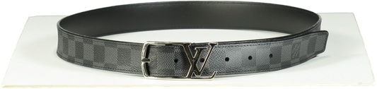 Louis Vuitton Black / Silver LV Damier Graphite Neogram Belt