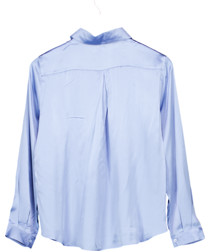 intimissimi Blue Long Sleeve 100% Silk Shirt UK S