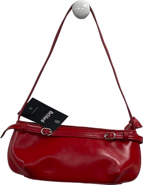 ASOS Shoulder Bag With Buckle Detail In Red One Size