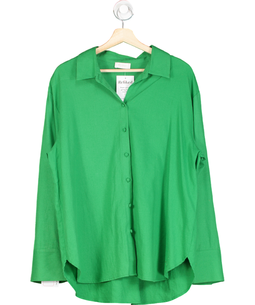 Meshki Green Ophelia Linen Button Up Shirt UK M