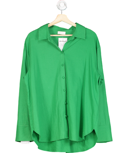 Meshki Green Ophelia Linen Button Up Shirt UK M