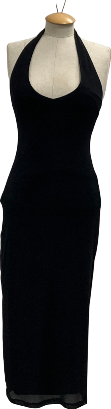 Motelrocks Black Asmala Halterneck Maxi Dress UK S