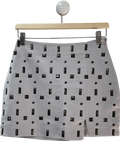 4th & Reckless Metallic Daphne Silver Embellished Mini Skirt UK 6
