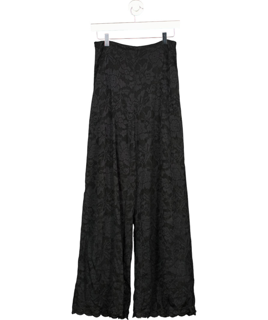 Albaray Black Stretch Lace Trousers With Integrated Shorts UK 10