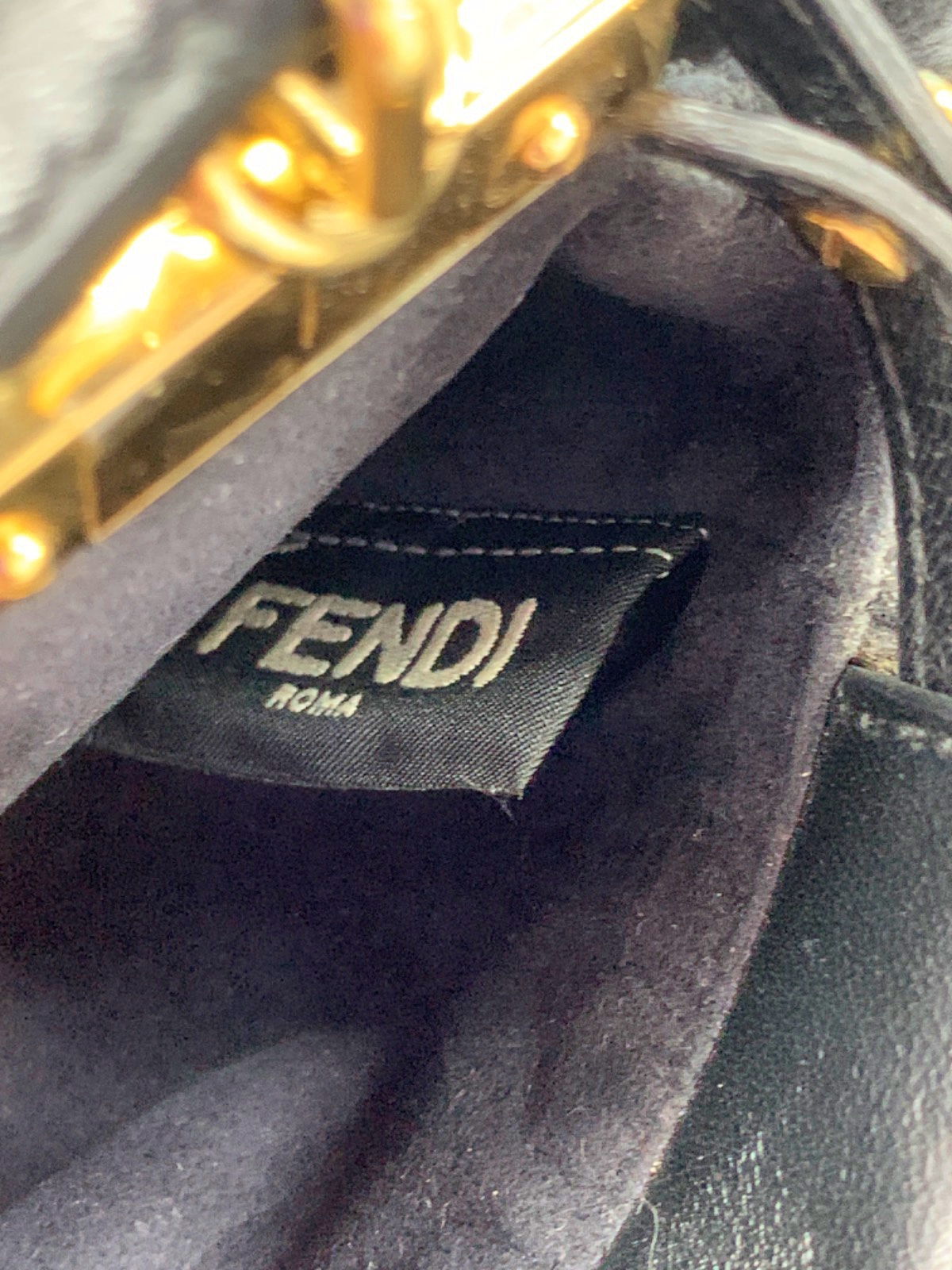 Fendi Black Fur and Leather Shoulder Bag