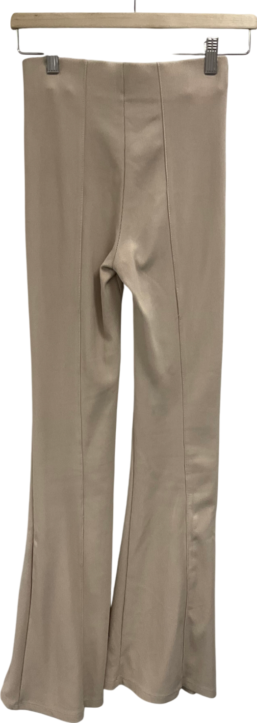 Bershka Beige Flared Trousers UK S