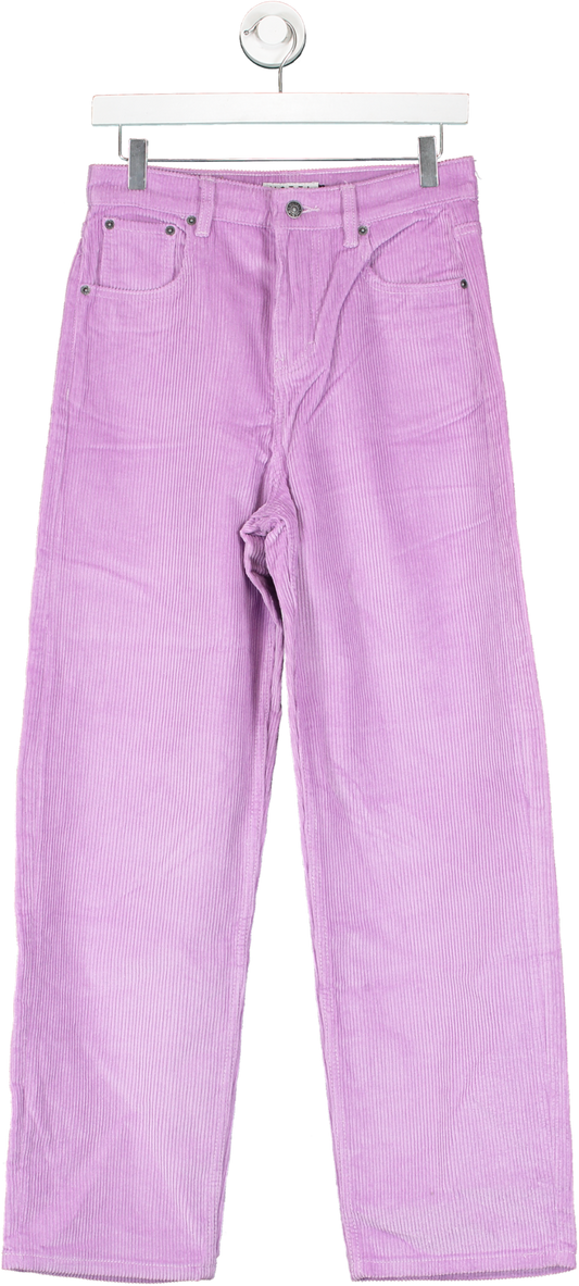 Motelrocks Purple Parallel Trousers In Cord UK S