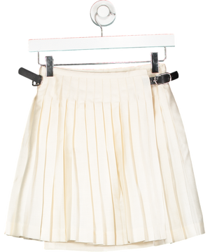 Hai Cream Pleated Mini Skirt With Buckle Sides UK XS/S