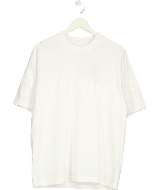 All Saints White Biggy Crew Neck T-shirt UK XS