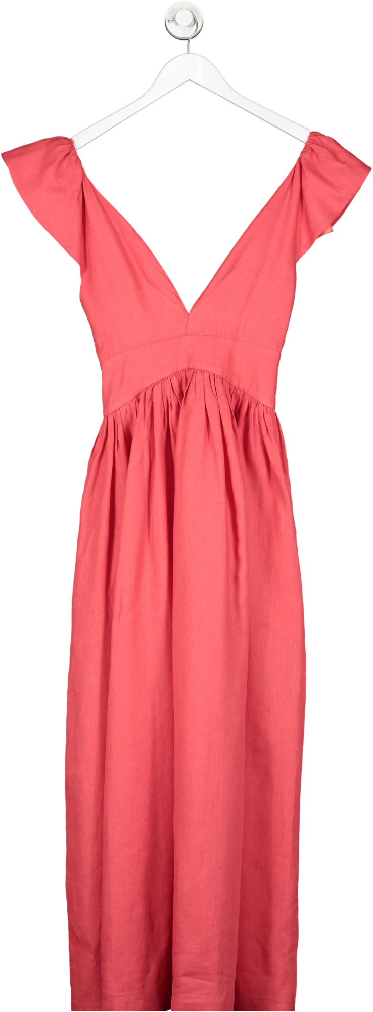 kalita Red Persephone Linen-poplin Maxi Dress UK S