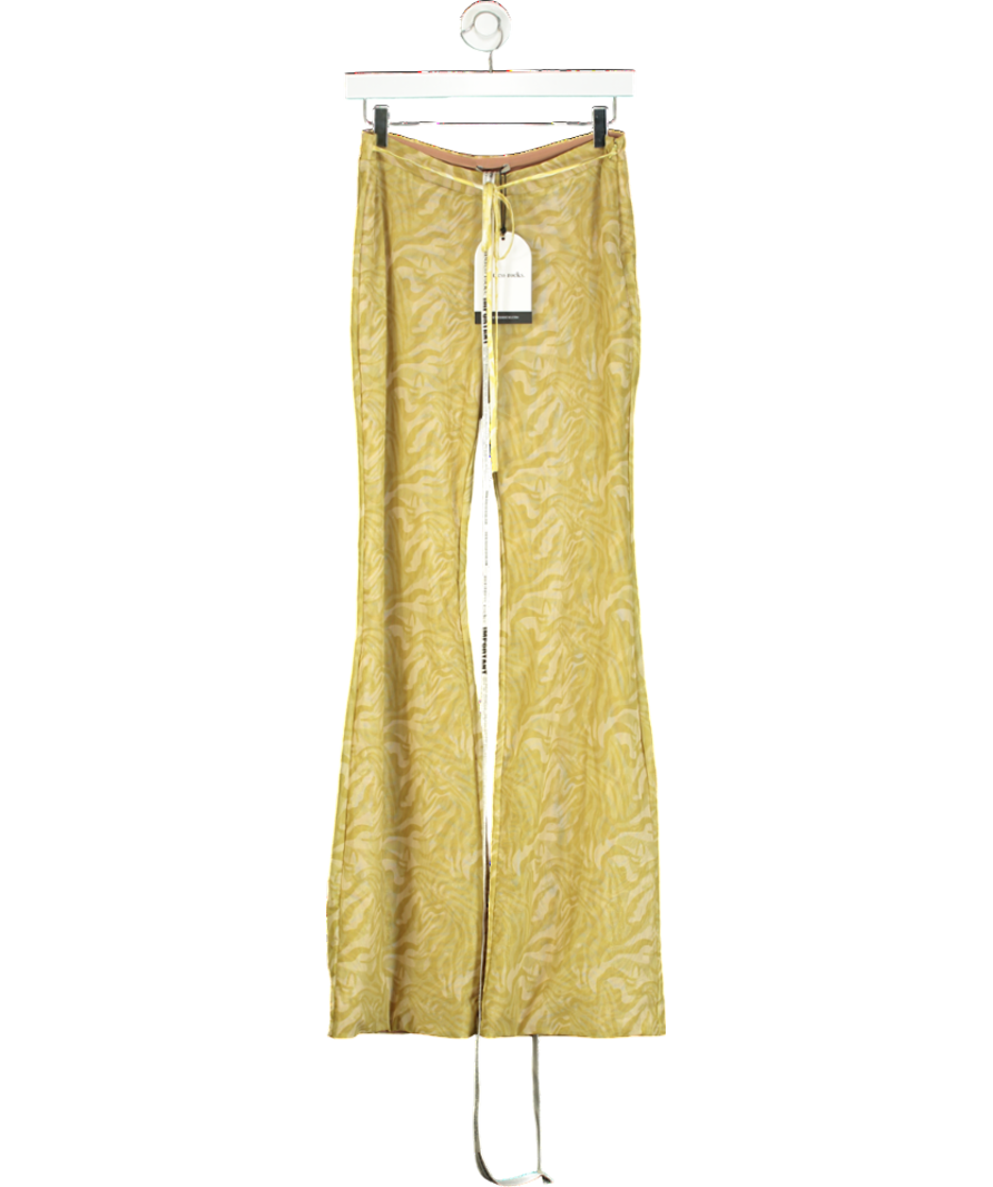 Mistress Rocks Yellow Olive Print Trouser UK S