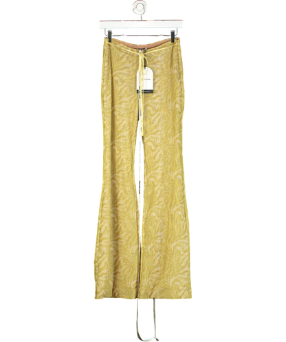 Mistress Rocks Yellow Olive Print Trouser UK S