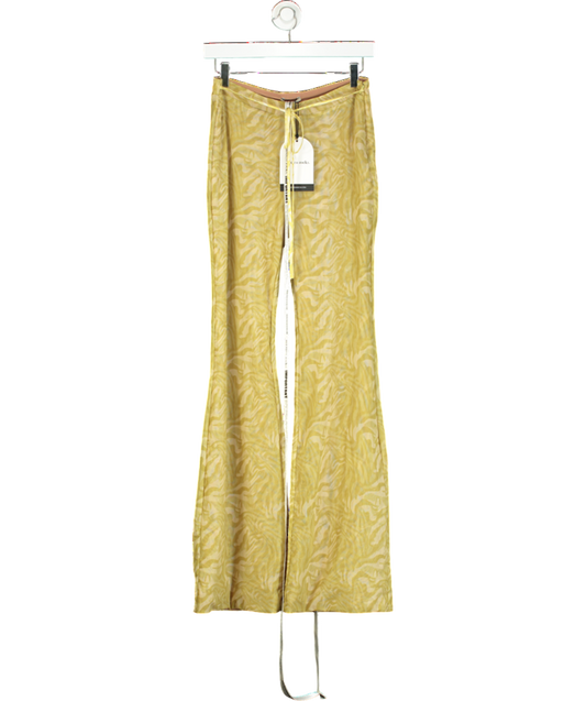 Mistress Rocks Yellow Olive Print Trouser UK S