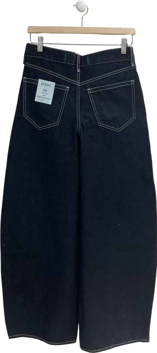 River Island Black Barrel Leg Jeans - Regular Length UK 8