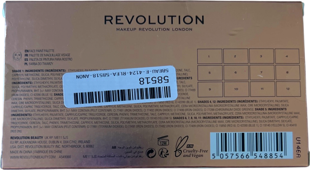 Revolution Creator Revolution Metallic Face Paint Palette  12 g