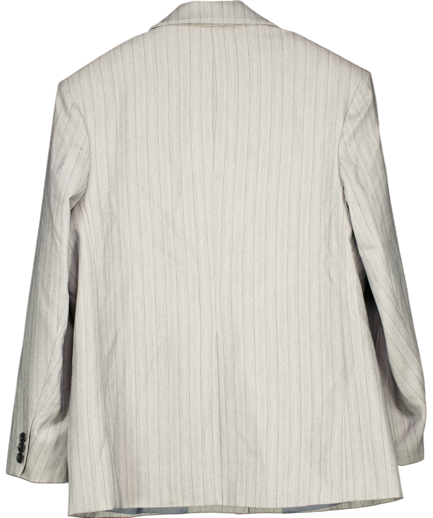 Source Unknown Dea Long Notched Lapel Blazer, Grey Birch Striped One Size