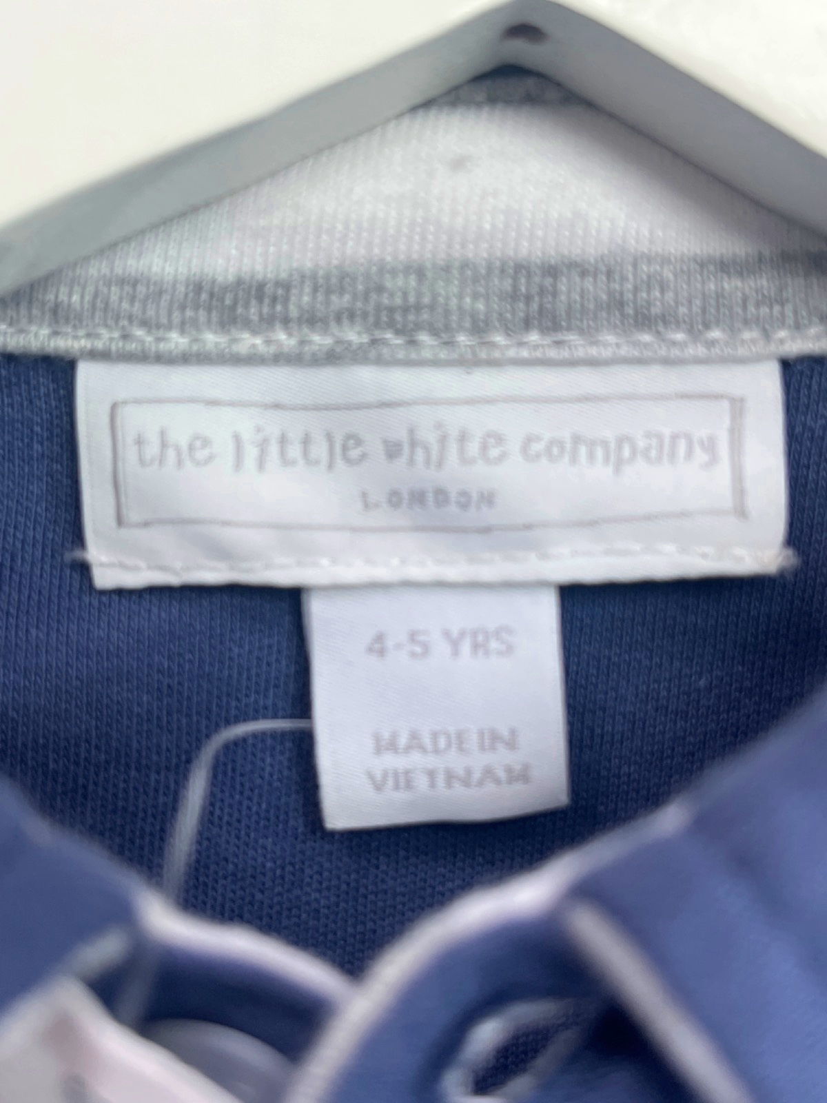 The Little White Company Blue Anchor Polo Top 4-5 Years