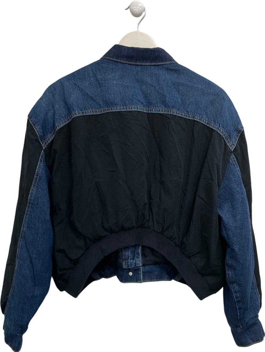 ZARA Blue Denim Bomber Jacket UK M