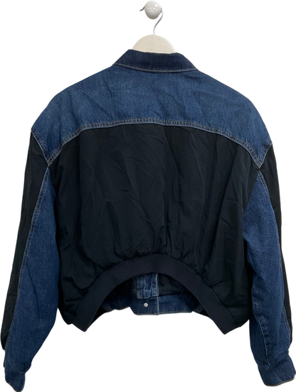 ZARA Blue Denim Bomber Jacket UK M