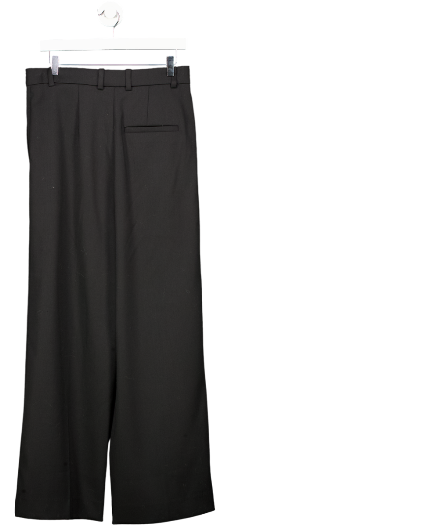 cos Black Relaxed Twill Wide-leg Trousers UK 10