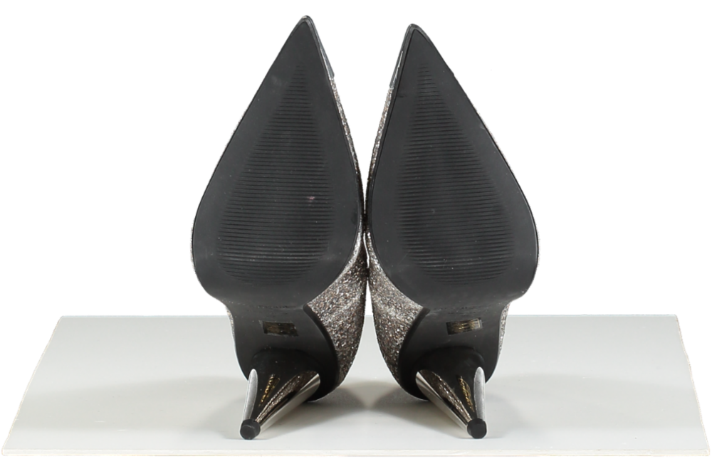 Russell & Bromley Metallic Glitter Silver Heels UK 5 EU 38 👠
