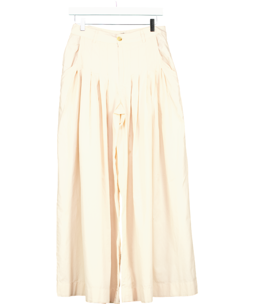 Free People Natural Cassia Pleated Wide leg Trousers UK 8