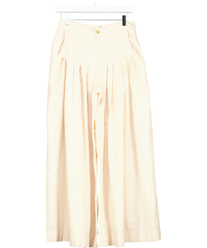 Free People Natural Cassia Pleated Wide leg Trousers UK 8