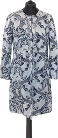 VALENTINO Vintage Blue Floral Denim Frock Coat IT46 UK 12