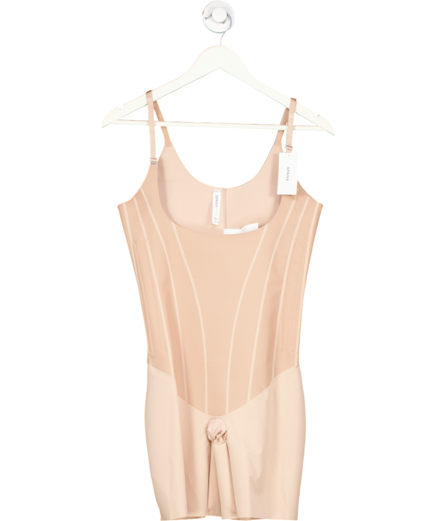 Spanx Beige Open Bust Mid Thigh Bodysuit UK L