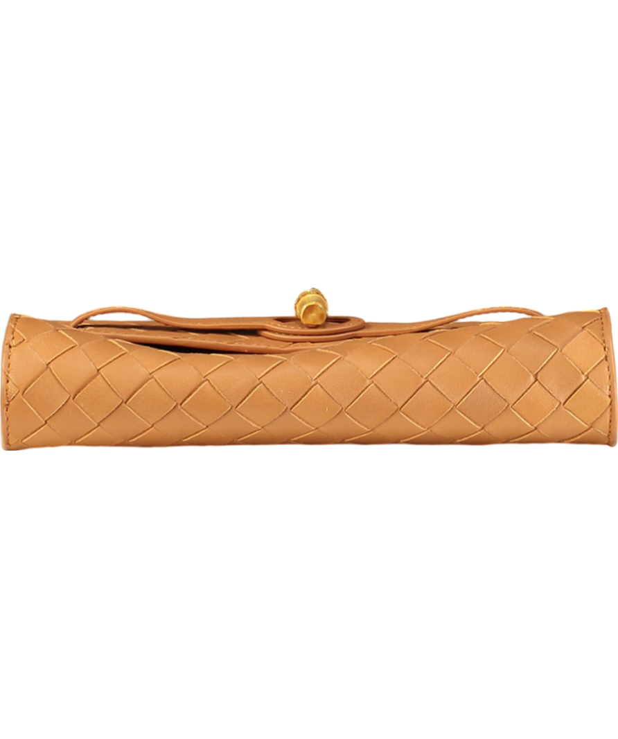 J. Mclaughlin Brown Everly Woven Leather Clutch One Size