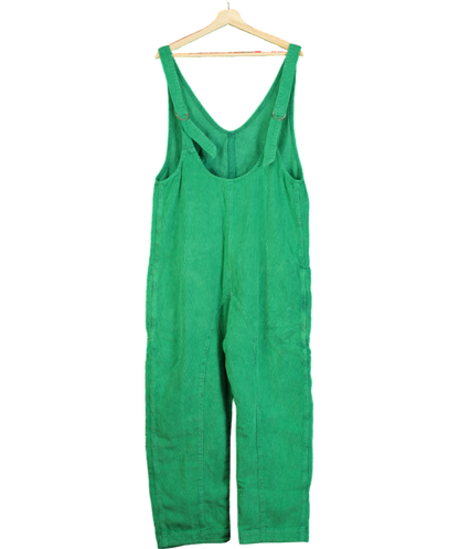 Free People Green High Roller Cord Jumpsuit UK M