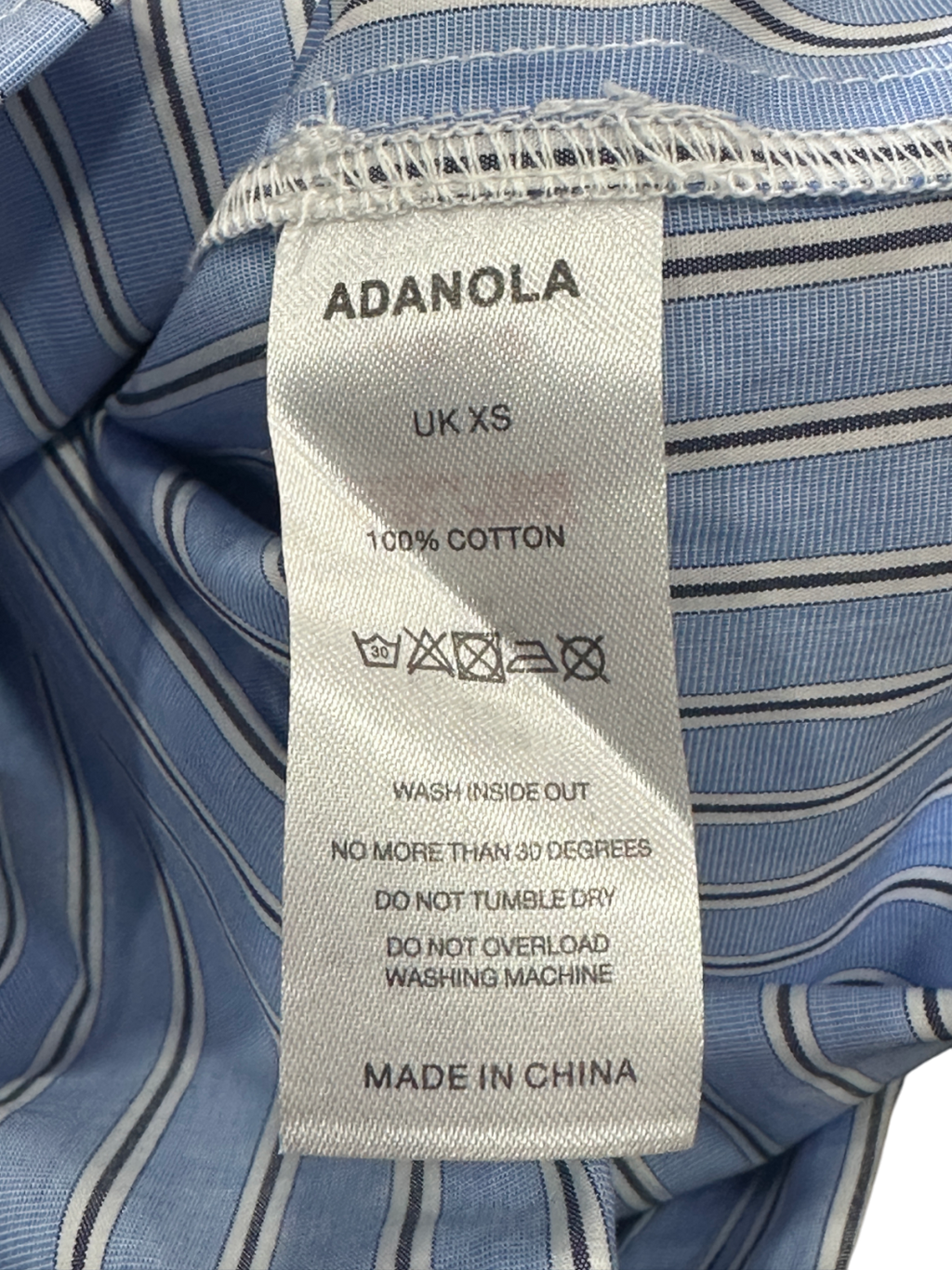 Adanola Blue Oversized Striped Cotton-poplin Shirt & Trouser Set UK XS