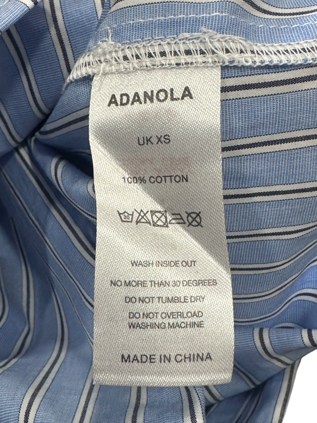 Adanola Blue Oversized Striped Cotton-poplin Shirt & Trouser Set UK XS