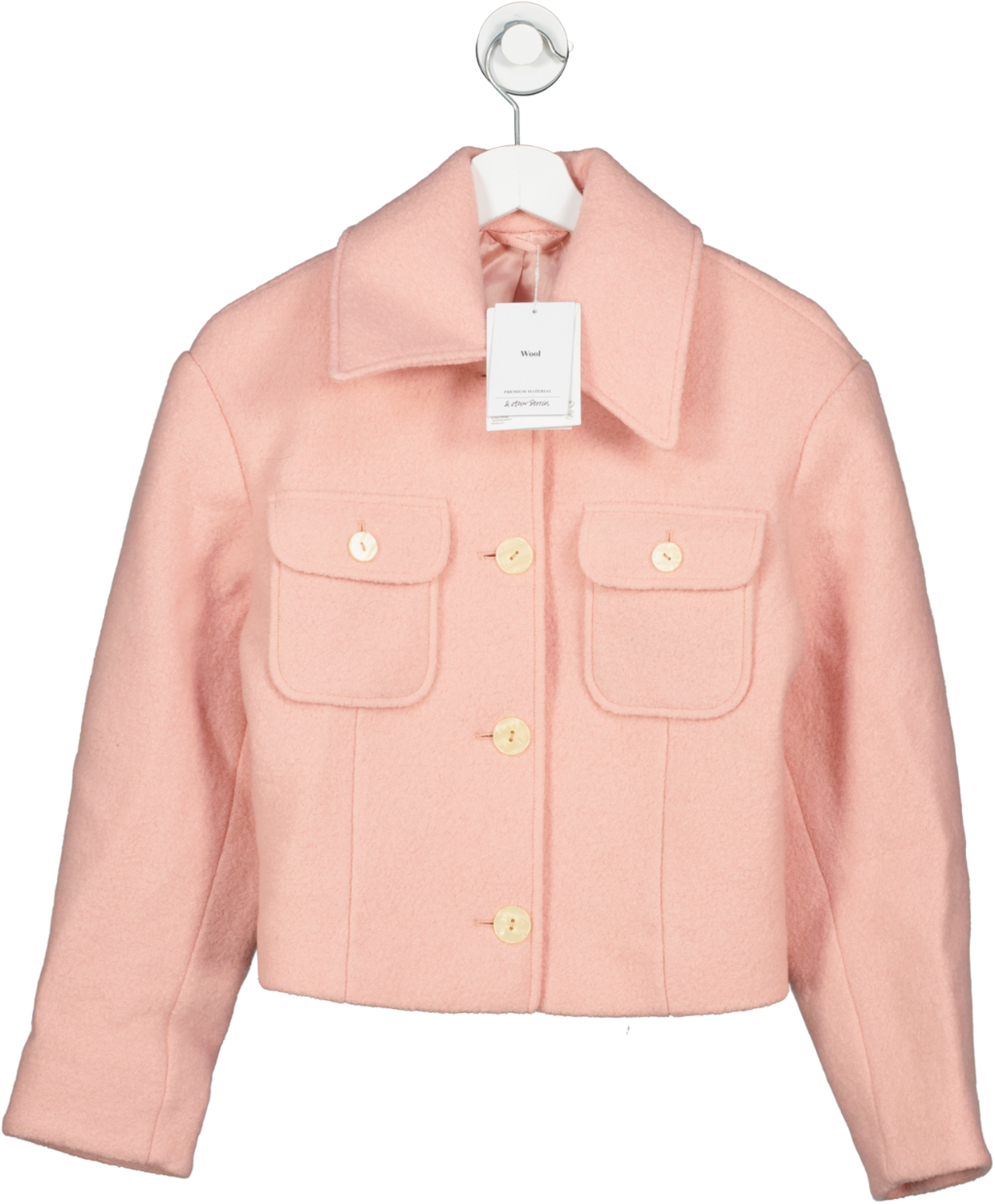 & Other Stories Pink Buttoned Patch Pocket Wool Jacket BNWT UK 6