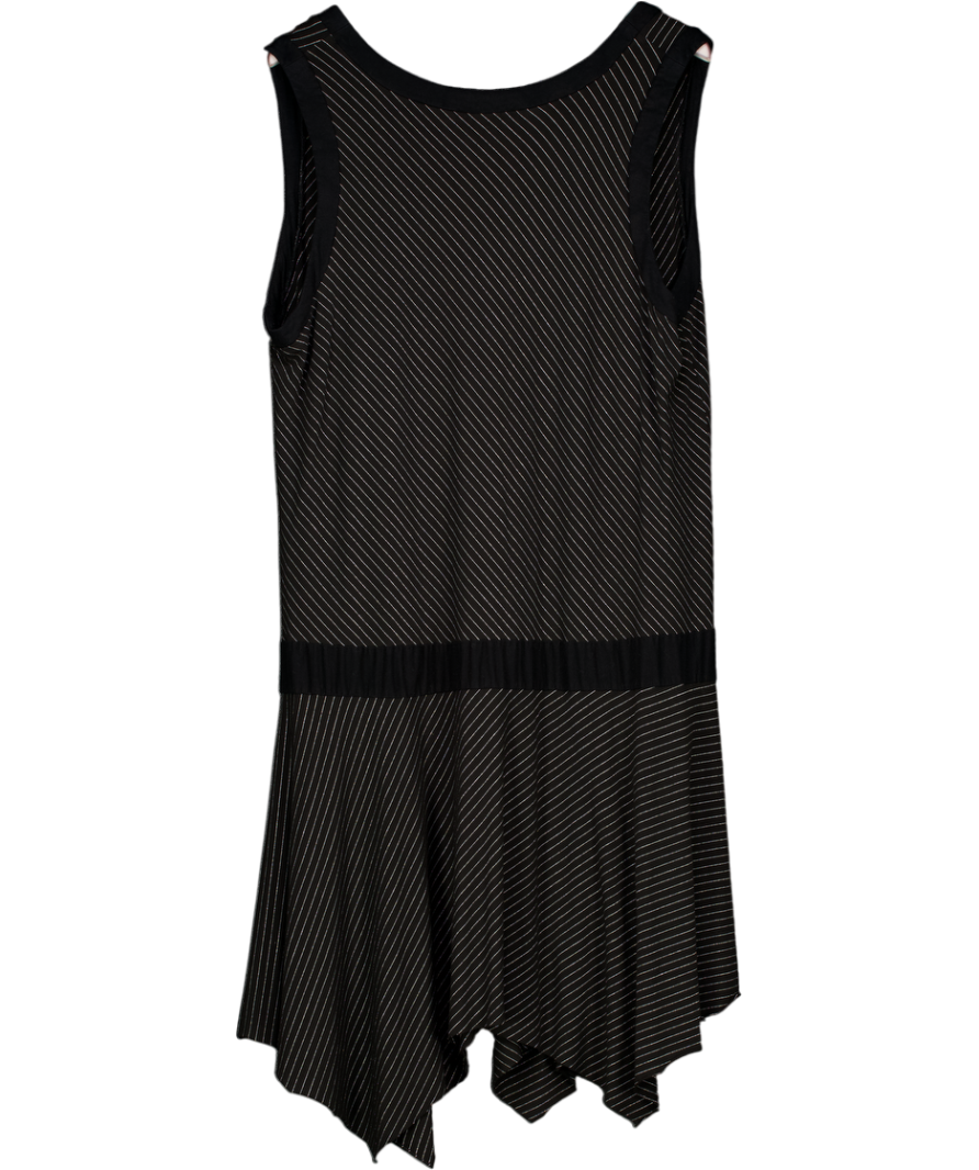 Evans Black Sleeveless V-neck Dropped Waist Metallic Mini Dress UK 26