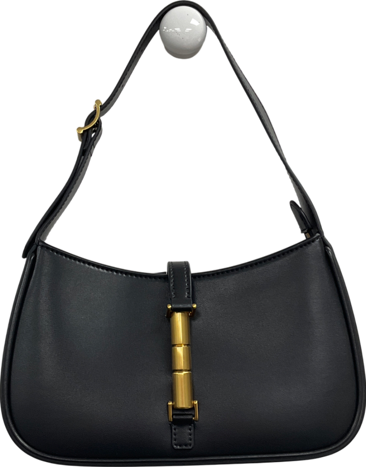 Charles & Keith Cesia Metallic Accent Shoulder Bag - Black