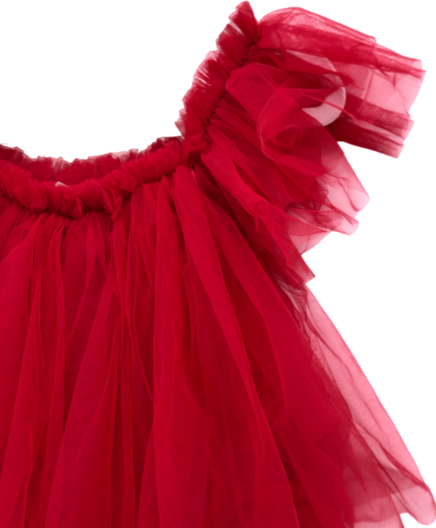 TUTU DU MONDE Red Tulle Layered Party Dress 6 - 7 Years