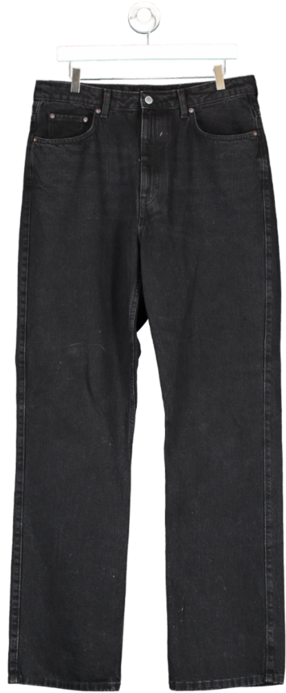 Weekday Black Rowe Extra High Rise Straight Jeans W34