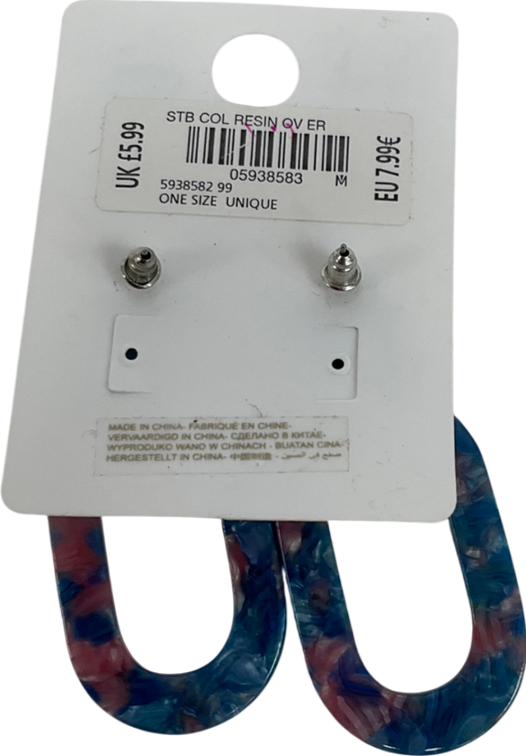 New Look Blue Patten Earrings