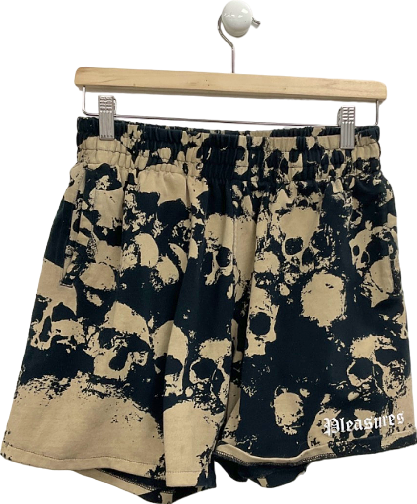 Pleasures Black/Beige Skull Print Shorts