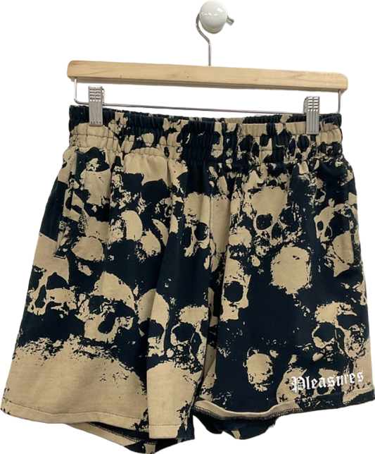 Pleasures Black/Beige Skull Print Shorts