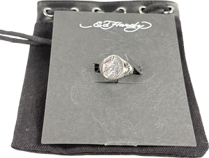 Ed hardy Metallic Dragon Engraved Oval Signet - Ring UK L