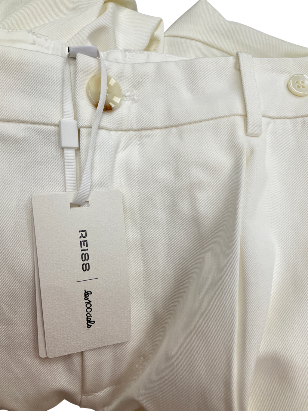 REISS White X Les 100 Ciels Luca Wide-leg Cotton-blend Trousers UK S