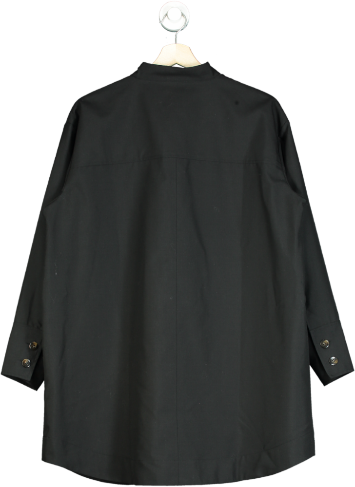 Sézane Black Button-Up Tunic UK 10